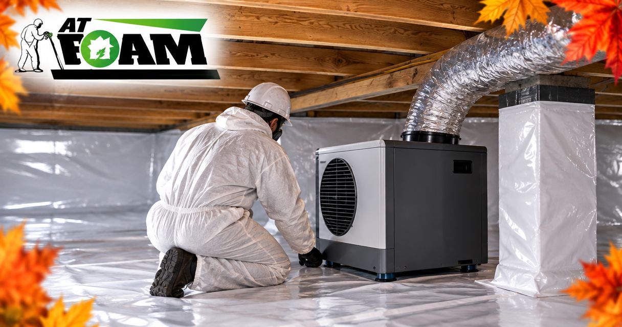 Crawl Space Encapsulation Dehumidifier Setup